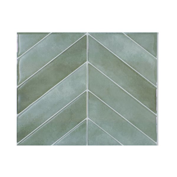 Carreaux muraux autocollants Solna Chevron de Smart Tiles 3D vert 11,43 x 9 po, lot de 4