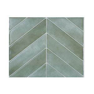 Smart Tiles Chevron Solna 11.43-in x 9-in Green 3D Peel and Stick Self-Adhesive Wall Tiles - 4-Pack