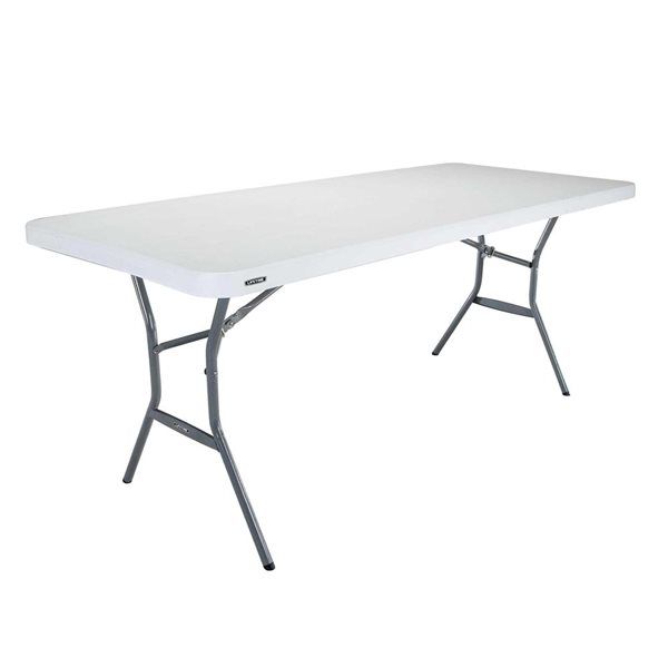 Lifetime 72 x 30-in White Polyethylene Top Folding Table