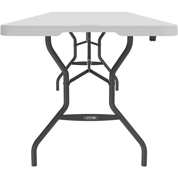 Table pliante commerciale légère Lifetime 96 x 30 po avec plateau en polyéthylène granit blanc