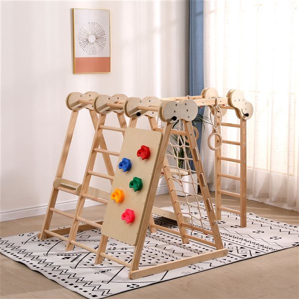 Jeu d'escalade Funphix 5 en 1 en bois, naturel