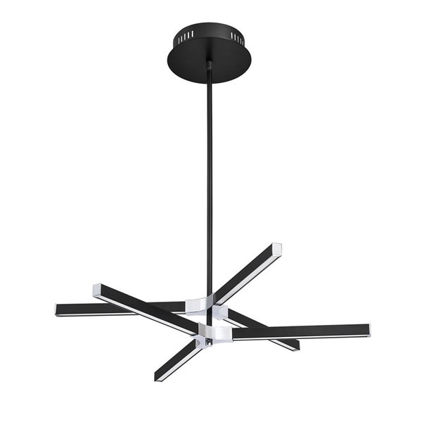 Kendal Lighting STYKX 2 Tier 30-in Black/Chrome LED Pendant