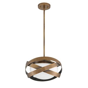 Kendal Lighting SATURN Brass 1-Light Metal & Glass Pendant