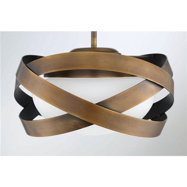 Kendal Lighting SATURN Brass 1-Light Metal & Glass Pendant