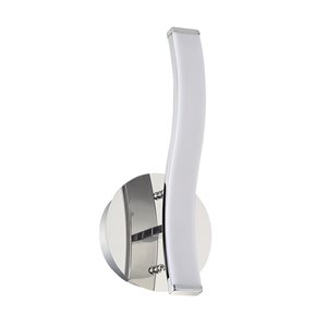 Applique murale DEL WAVE par Kendal Lighting chrome, 12 pouces, direction de la lumière vers l'extérieur