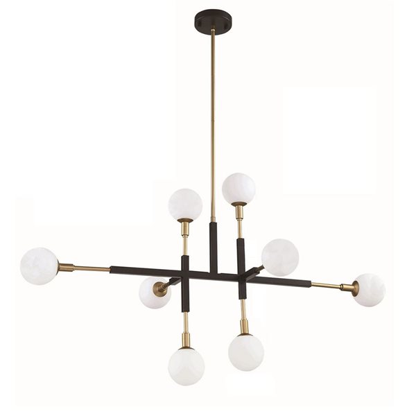 Kendal Lighting AMBIENCE Black/ Brass 8-Light Island Light