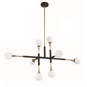 Kendal Lighting AMBIENCE Black/ Brass 8-Light Island Light