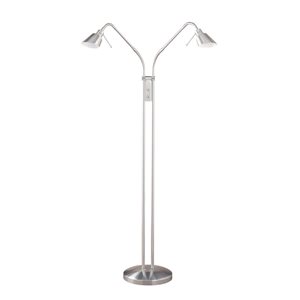 Kendal Lighting OSLO TWINS Satin Nickel 2-Light Floor Lamp