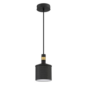 Kendal Lighting AXIS Black/Brass 1-Light Pendant