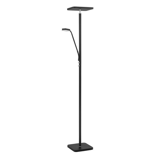 Kendal Lighting ELLA Black and Satin Nickel LED Torchiere