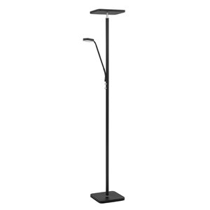 Kendal Lighting ELLA Black and Satin Nickel LED Torchiere