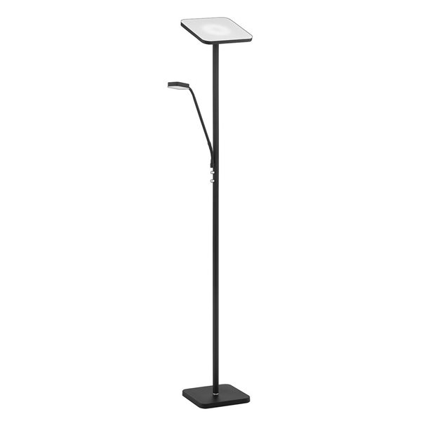 Kendal Lighting ELLA Black and Satin Nickel LED Torchiere