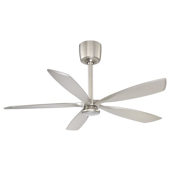Ventilateur de plafond 54 po à DEL PHANTOM Kendal Lighting avec moteur CC, fini nickel satiné