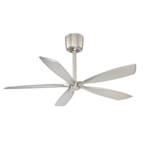 Ventilateur de plafond 54 po à DEL PHANTOM Kendal Lighting avec moteur CC, fini nickel satiné
