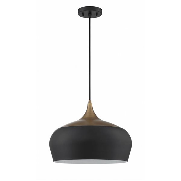 Kendal Lighting ORIAN GRANDE Black/Brass 1-Light Pendant