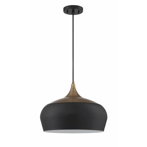 Kendal Lighting ORIAN GRANDE Black/Brass 1-Light Pendant