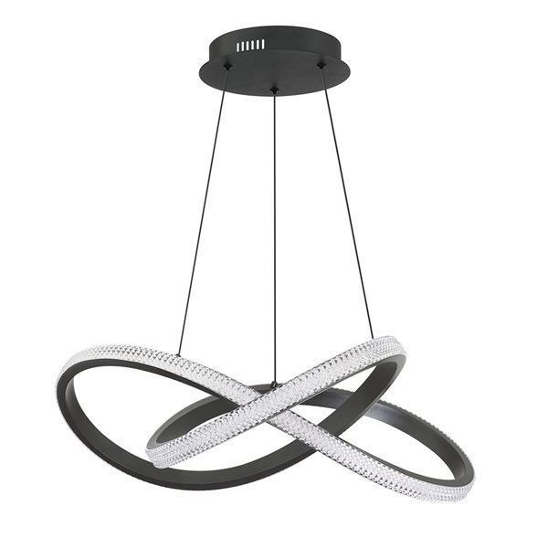 Kendal Lighting PRADO Black 24-in LED Pendant