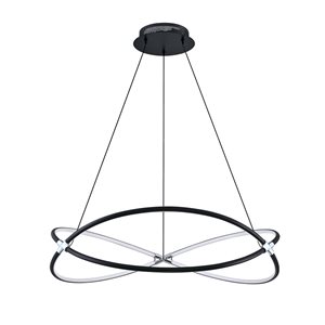 Kendal Lighting HOOP 30-in Black/Chrome LED Pendant