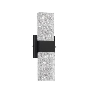 Kendal Lighting GLACIER Black 2-Light LED Vanity Light - Glass Style 1