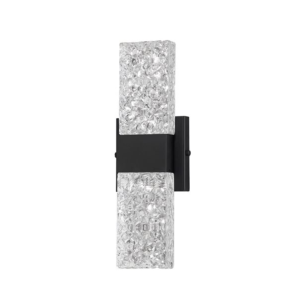 Kendal Lighting GLACIER Black 2-Light LED Vanity Light - Glass Style 1