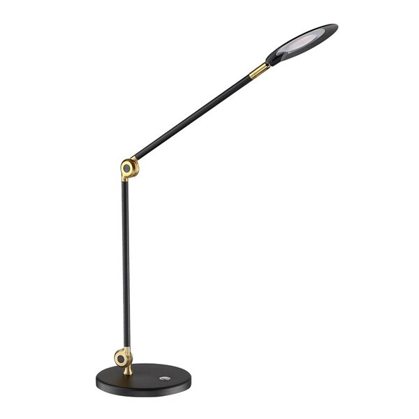 Kendal Lighting ICAN Black and Brass LED Desk Lamp