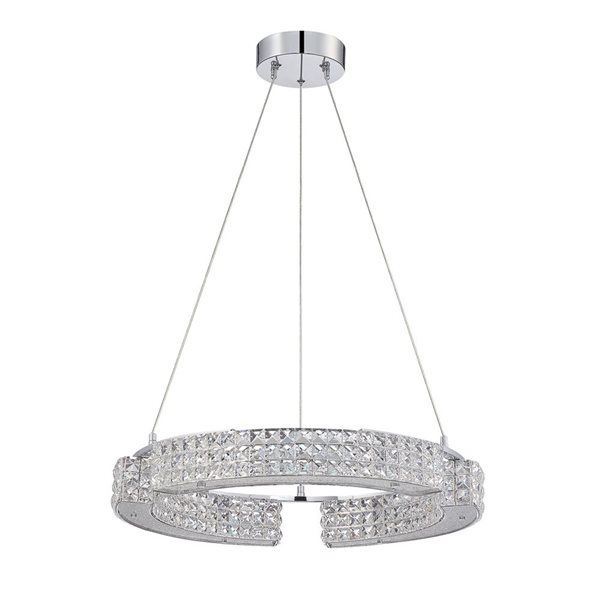 Kendal Lighting CARINA Chrome 9 Light 23" Optic Crystal Pendant