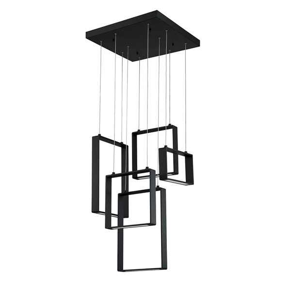 Kendal Lighting QUADRON Black 5-Light LED Multi-Light Pendant