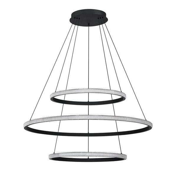 Kendal Lighting PRADO Black Tri-Tier LED Pendant