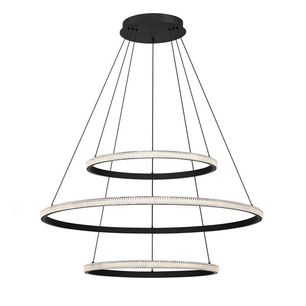 Kendal Lighting PRADO Black Tri-Tier LED Pendant