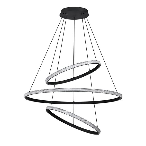 Kendal Lighting PRADO Black Tri-Tier LED Pendant