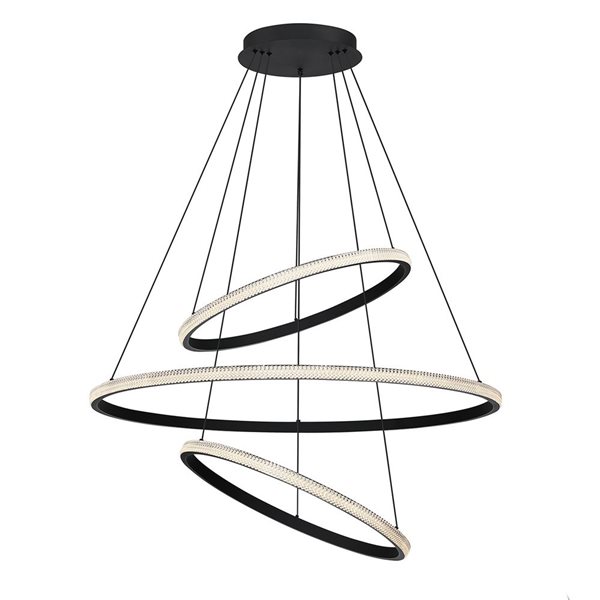 Kendal Lighting PRADO Black Tri-Tier LED Pendant