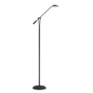 Kendal Lighting LAHOYA Black/Satin Nickel Color-Changing LED Floor Lamp