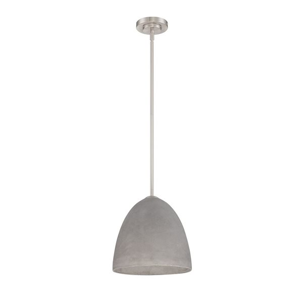 Kendal Lighting MAYSEN Satin Nickel 1 Light Pendant with Cement Shade