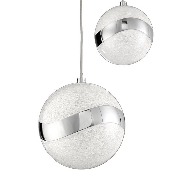 Kendal Lighting MYSTYKE 4.75-in Chrome 1-Light LED Pendant