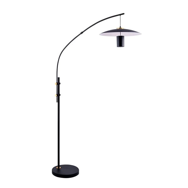 Kendal Lighting SLEY Black and Brass LED Floor Lamp