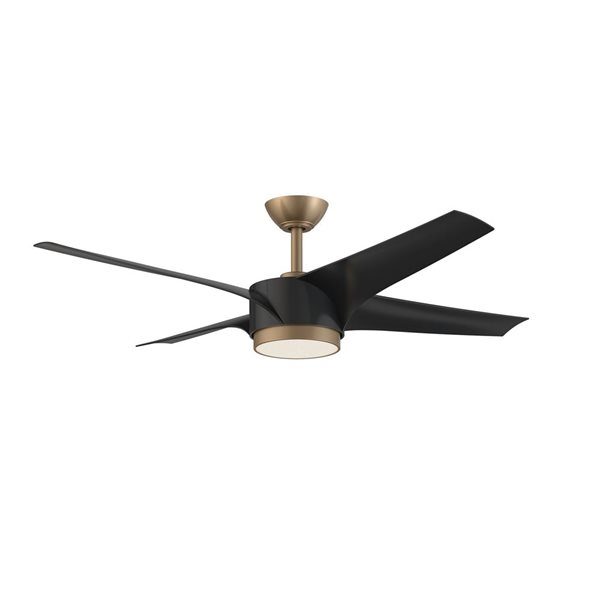 Kendal Lighting VELA 52-in Ceiling Fan - Matte Black and Oilcan Brass