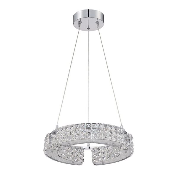 Kendal Lighting CARINA Chrome 6 Light 16-in Optic Crystal Pendant