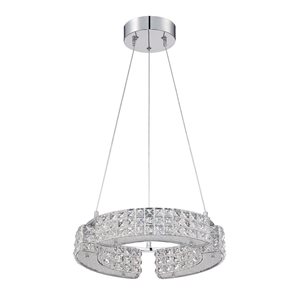 Kendal Lighting CARINA Chrome 6 Light 16-in Optic Crystal Pendant