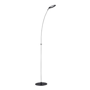 Kendal Lighting BRON Black and Stainless Steel LED Floor Lamp