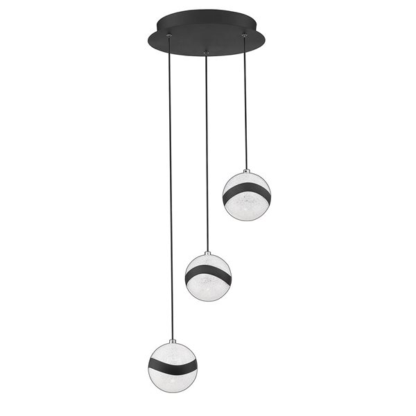 Kendal Lighting MYSTYKE Black 3-Light LED Multi-Light Pendant