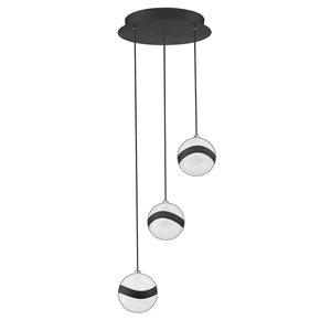 Kendal Lighting MYSTYKE Black 3-Light LED Multi-Light Pendant