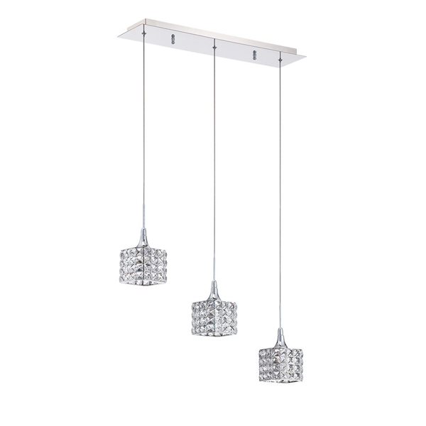 Kendal Lighting SHIMERA Chrome 3-Light Island Light