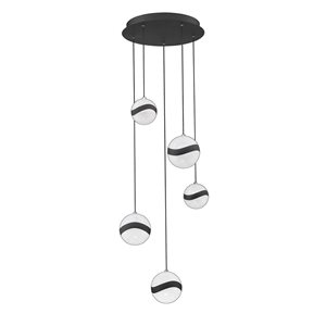 Kendal Lighting MYSTYKE Black 5-Light LED Multi-Light Pendant