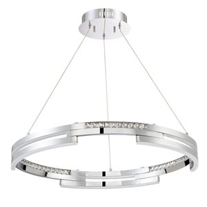 Kendal Lighting SATERN 30-in Black 50 Watt LED Ring Pendant