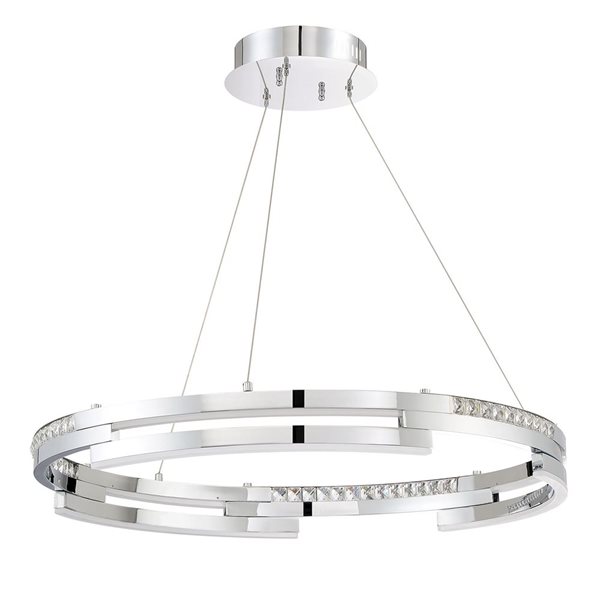 Kendal Lighting SATERN 30-in Black 50 Watt LED Ring Pendant