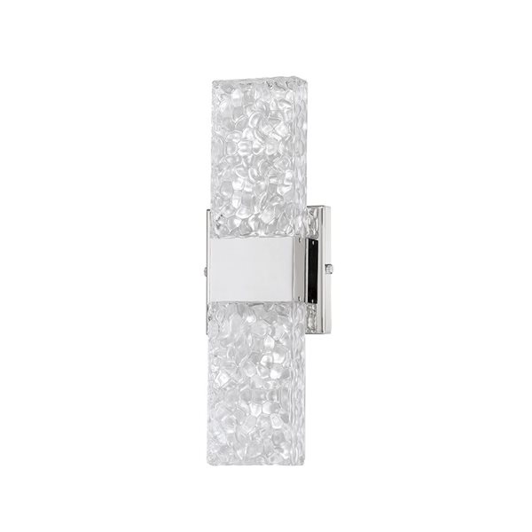 Kendal Lighting GLACIER Chrome 2-Light LED Vanity Light  - Glass Style 2