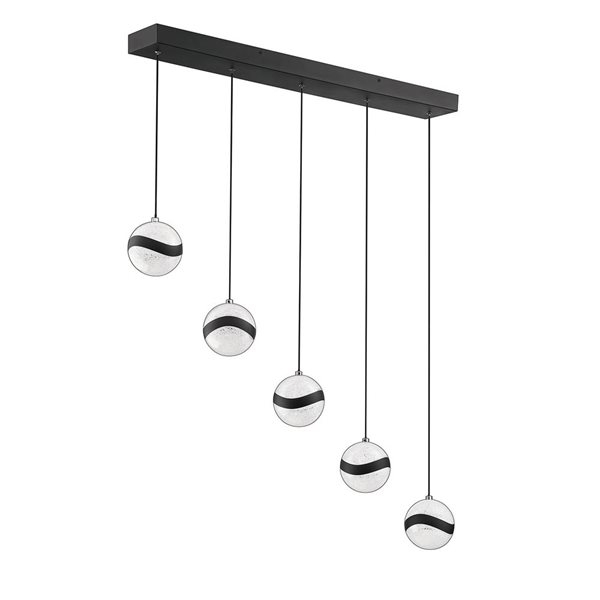 Kendal Lighting MYSTYKE Black 5-Light LED Island Light