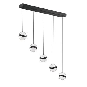 Kendal Lighting MYSTYKE Black 5-Light LED Island Light