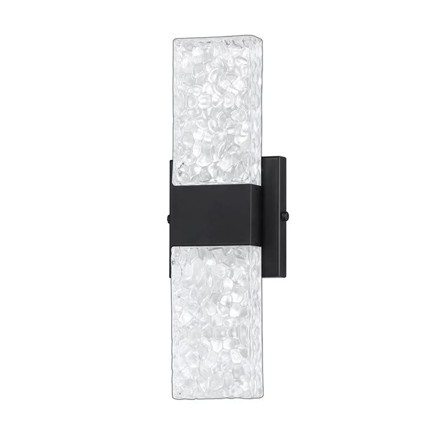 Kendal Lighting GLACIER Black 2-Light LED Vanity Light  - Glass Style 2