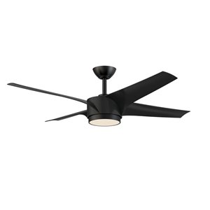 Ventilateur de plafond 52 po VELA Kendal Lighting, fini noir mat